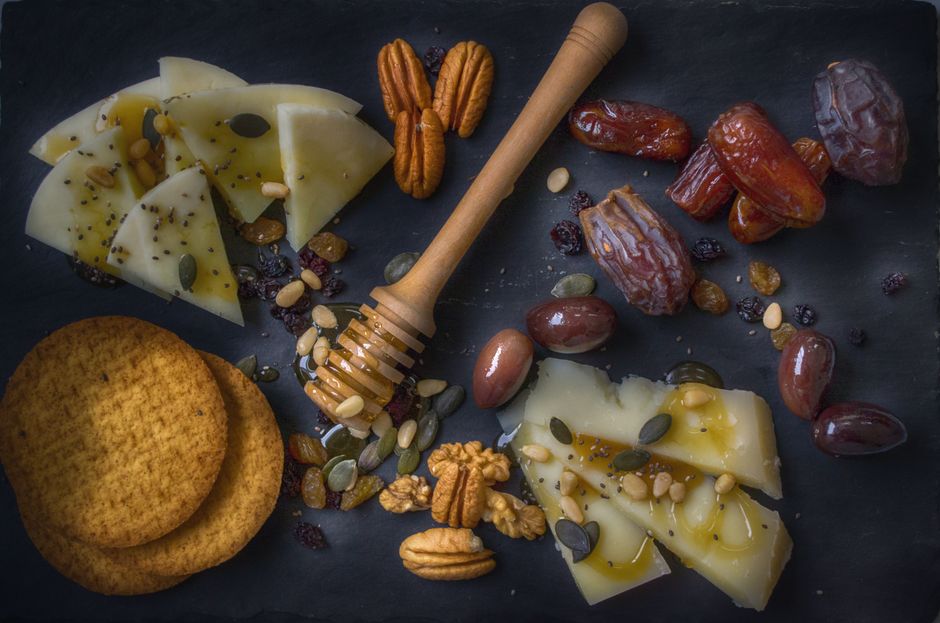 Dried fruits, dates and nuts