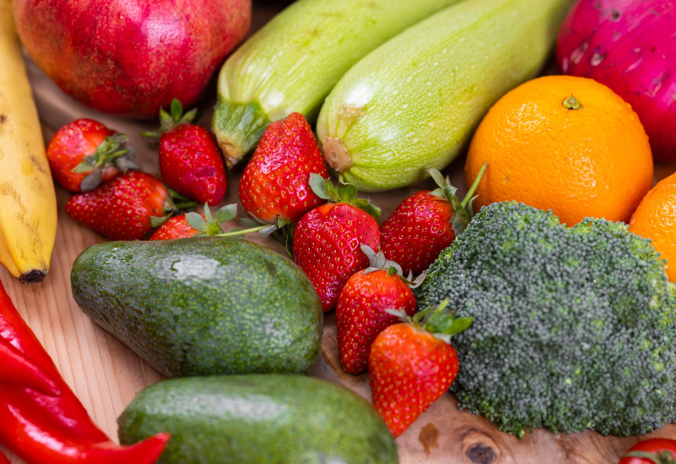 Assorted fresh fruit and vegetables